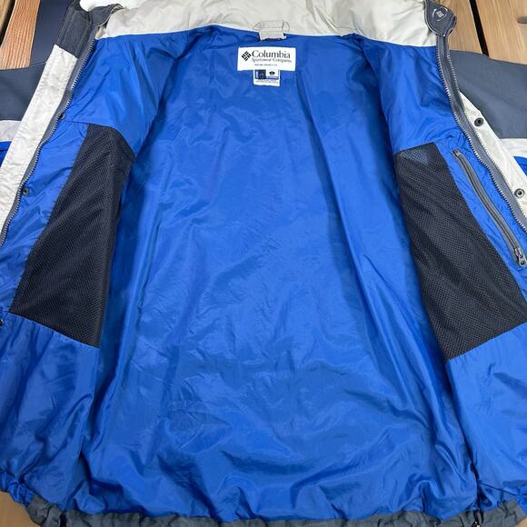 Columbia Weather Jacket Men Large Blue Gray Rain Snow Hidden Zip Pockets - Picture 8 of 16